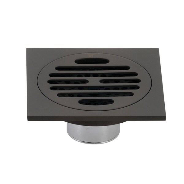 Kingston Brass BSF4262ORB Watercourse Symmetric 4" Square Grid Shower Drain, Bronze BSF4262ORB - main